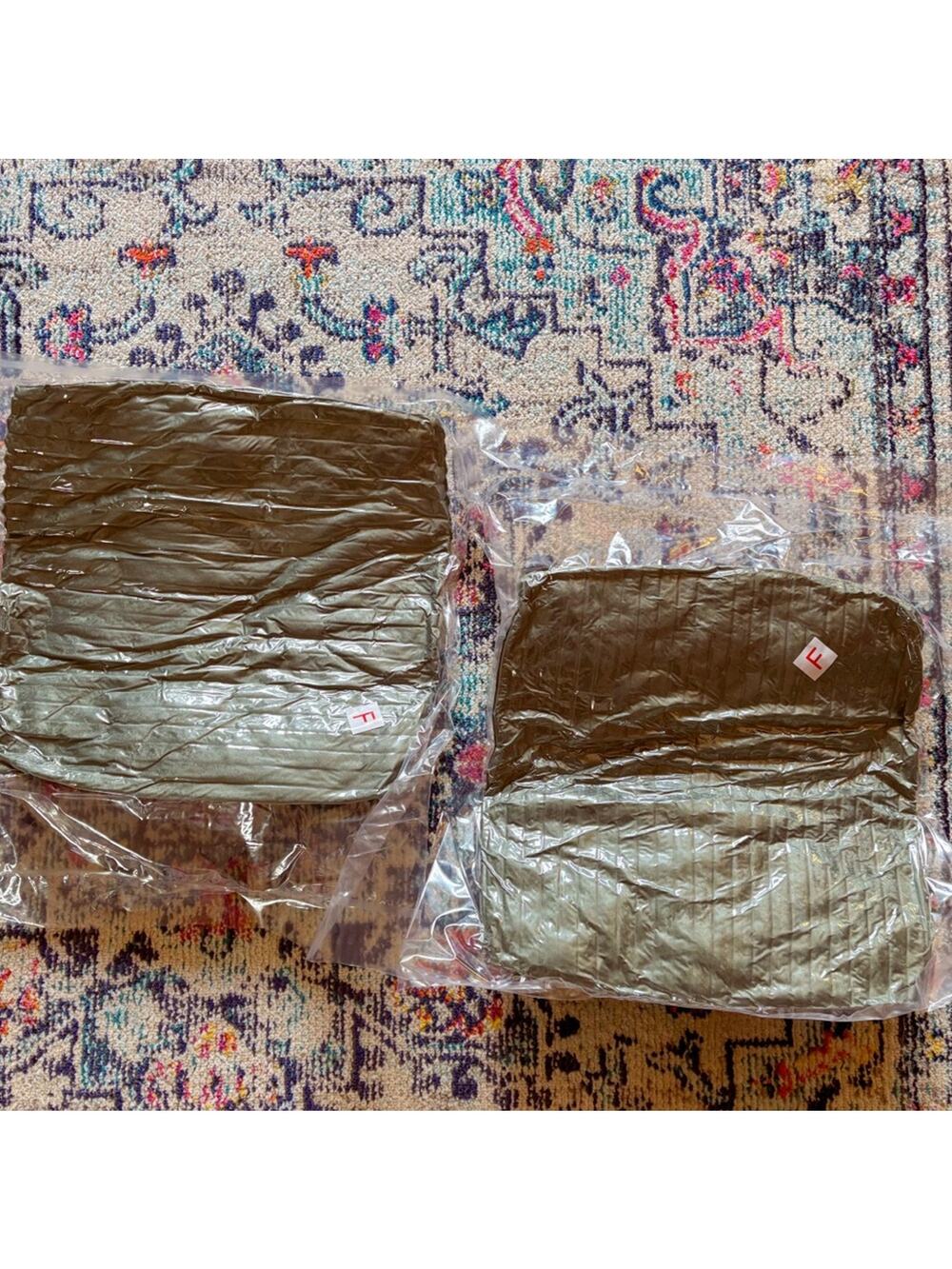 Set of 2 Forest Green Corduroy Throw Pillows 16x15 Home
